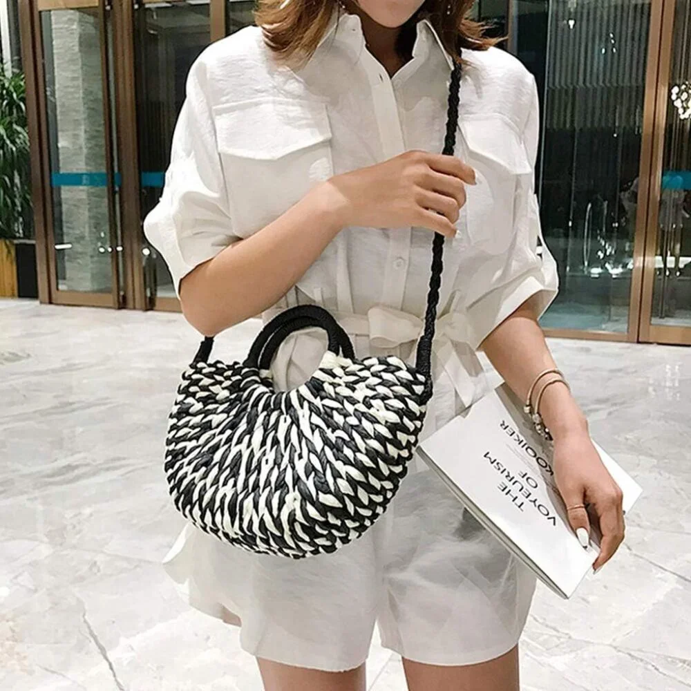 Women Straw Tote Bag Boho Crossbody Shoulder Handbag Beach Elegant Unique